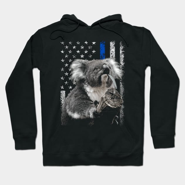 Koala American Flag Tee for Admirers of Australian Wildlife Hoodie by Gamma-Mage